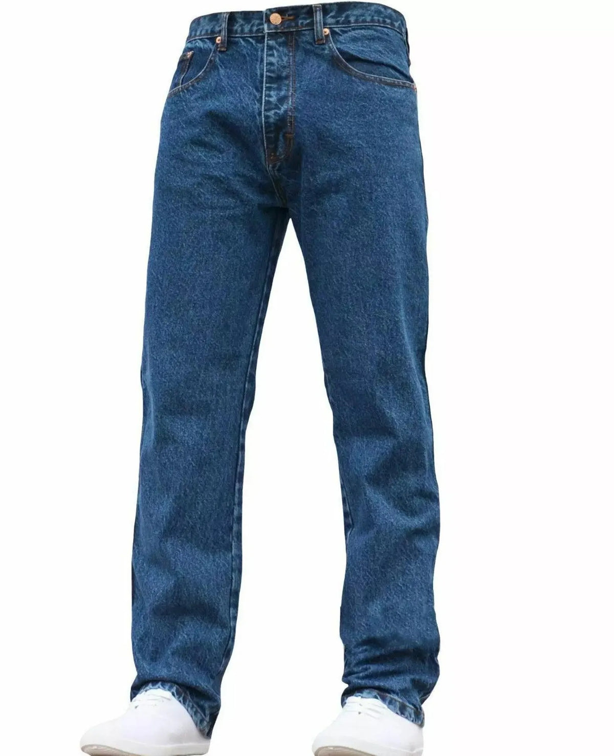 Men’s Straight-Fit 100% Cotton Denim Jeans, Classic 5 Pocket Design